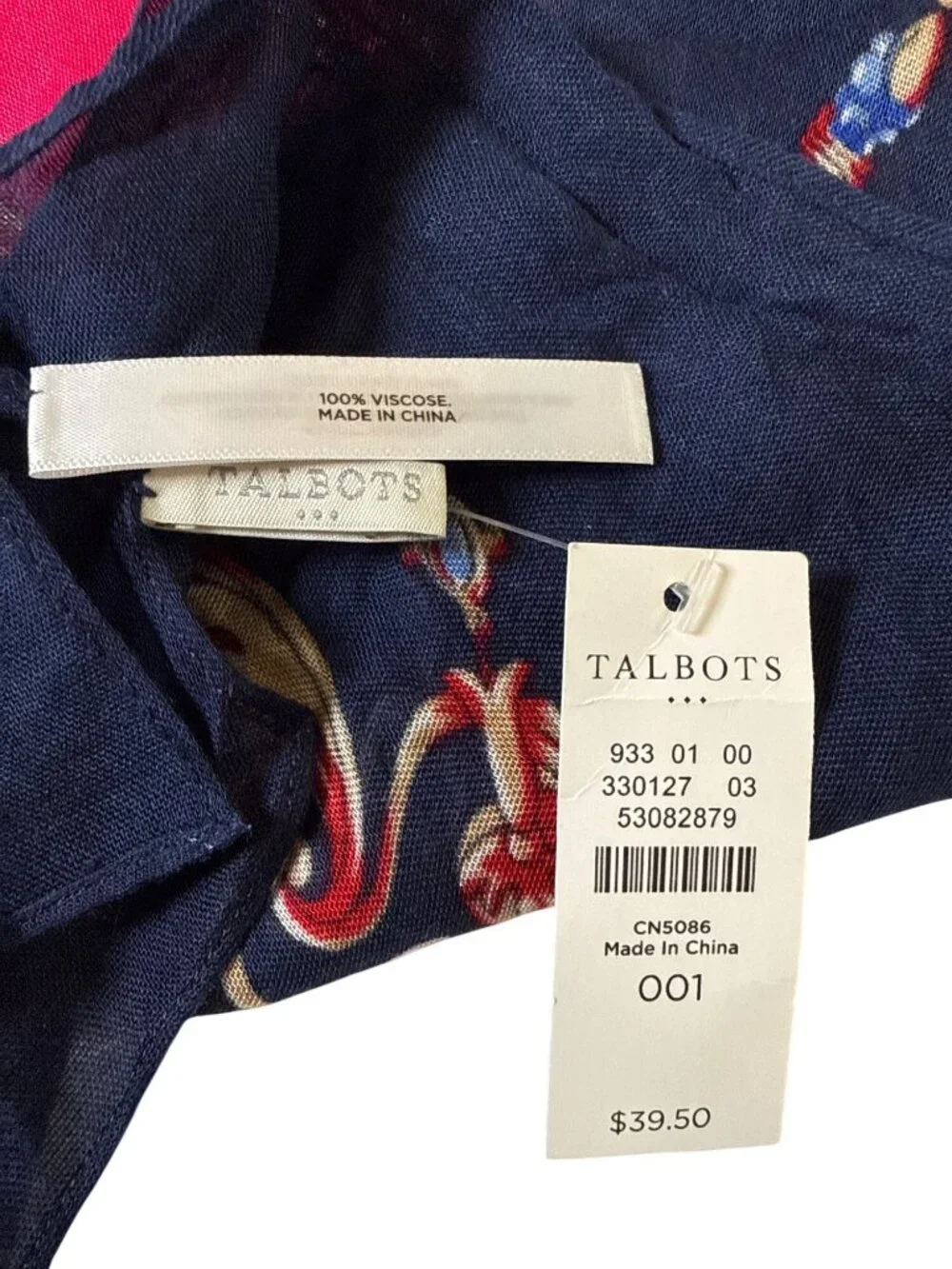 Talbots Colorful Viscose Square Scarf~34